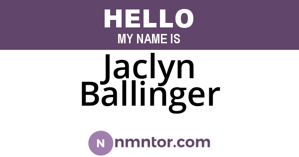 Jaclyn Ballinger