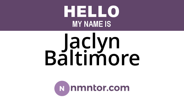 Jaclyn Baltimore
