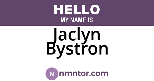 Jaclyn Bystron