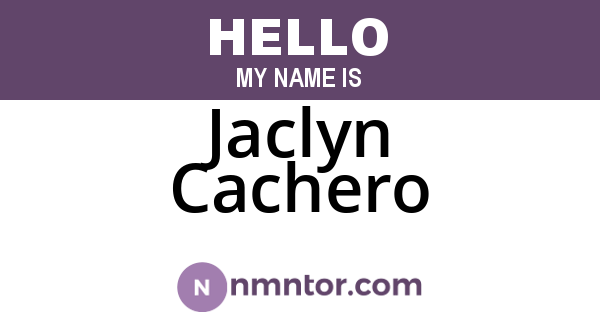 Jaclyn Cachero