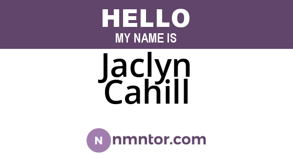 Jaclyn Cahill