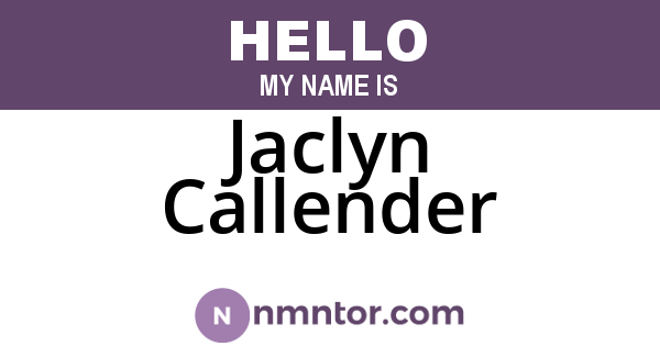 Jaclyn Callender