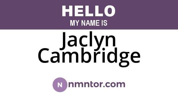 Jaclyn Cambridge