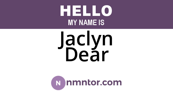 Jaclyn Dear