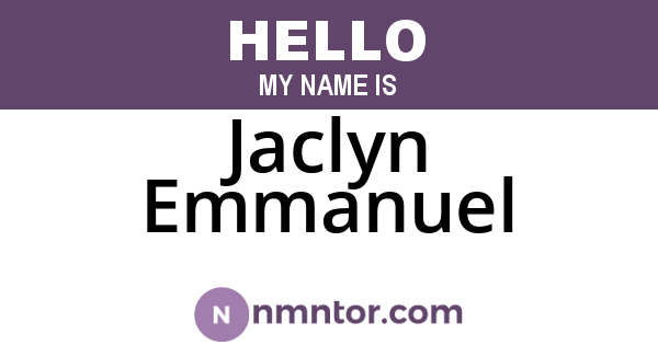 Jaclyn Emmanuel