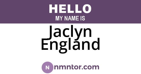 Jaclyn England