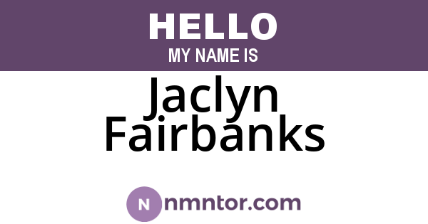 Jaclyn Fairbanks