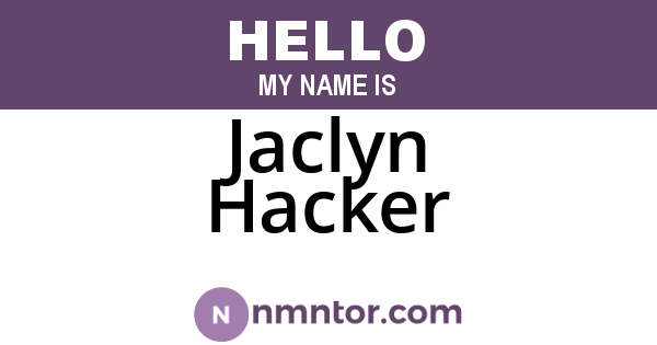 Jaclyn Hacker