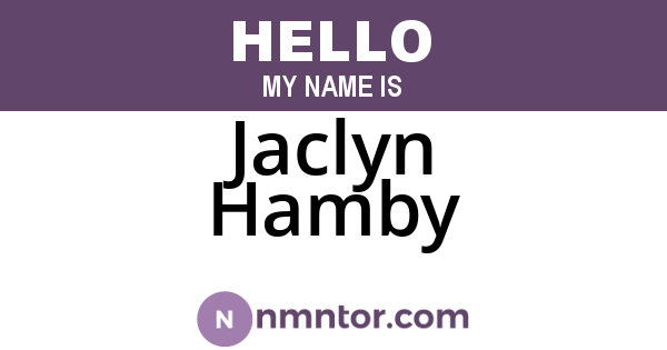 Jaclyn Hamby