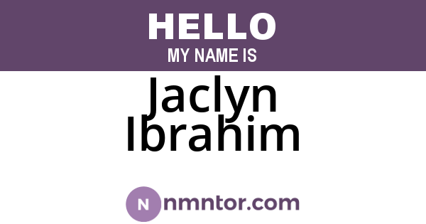 Jaclyn Ibrahim