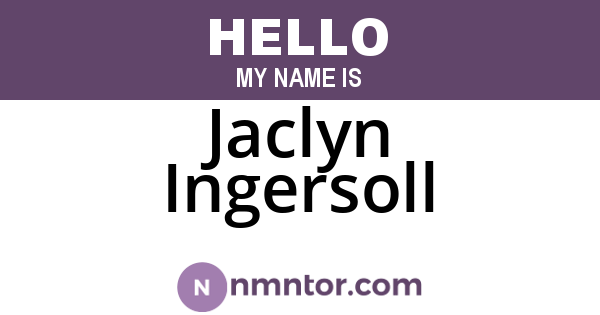 Jaclyn Ingersoll