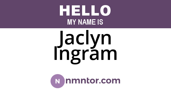 Jaclyn Ingram