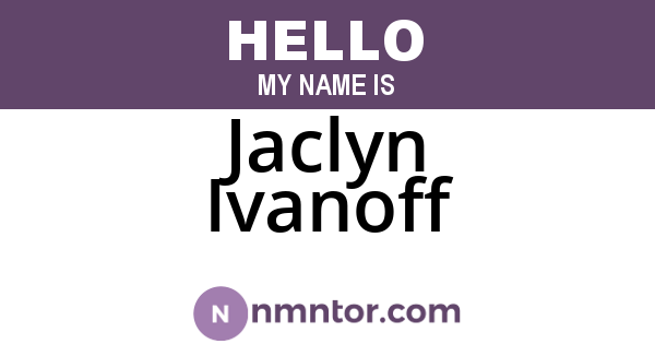 Jaclyn Ivanoff