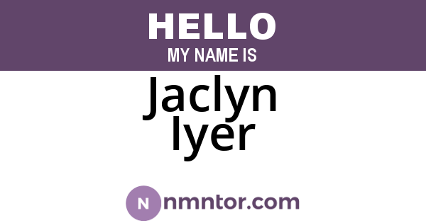 Jaclyn Iyer