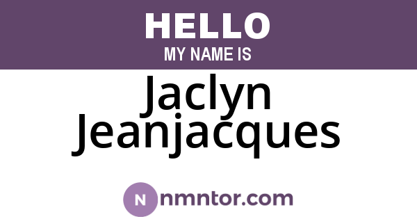 Jaclyn Jeanjacques