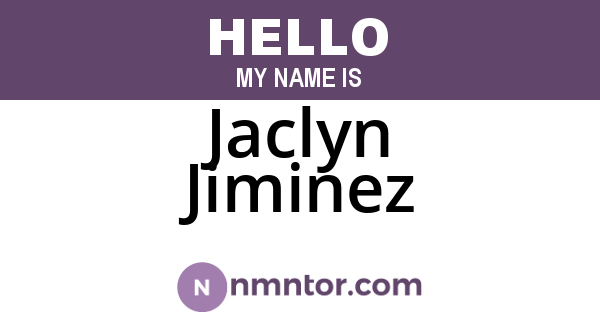 Jaclyn Jiminez