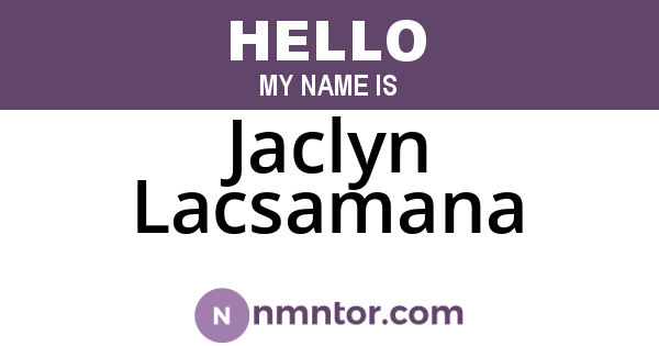 Jaclyn Lacsamana