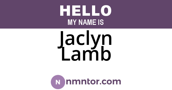 Jaclyn Lamb
