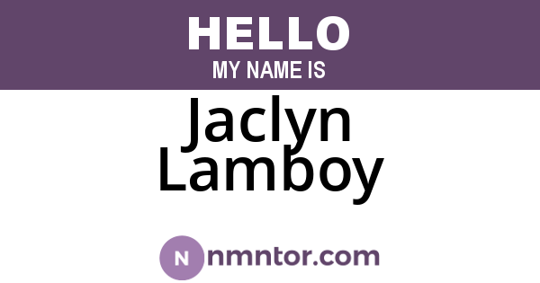 Jaclyn Lamboy