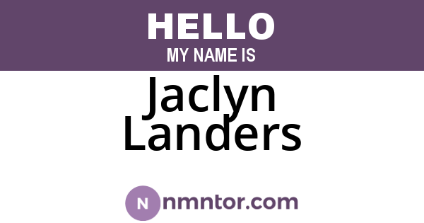 Jaclyn Landers