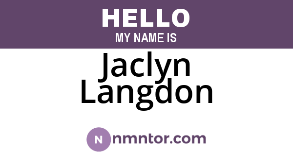 Jaclyn Langdon