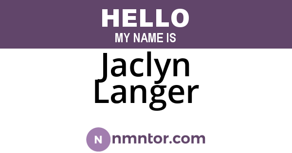 Jaclyn Langer