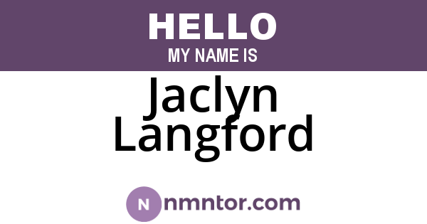 Jaclyn Langford