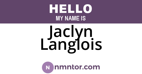 Jaclyn Langlois
