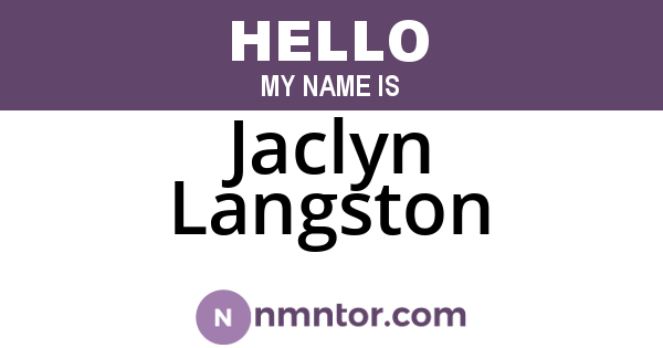 Jaclyn Langston
