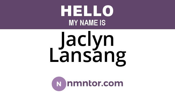 Jaclyn Lansang