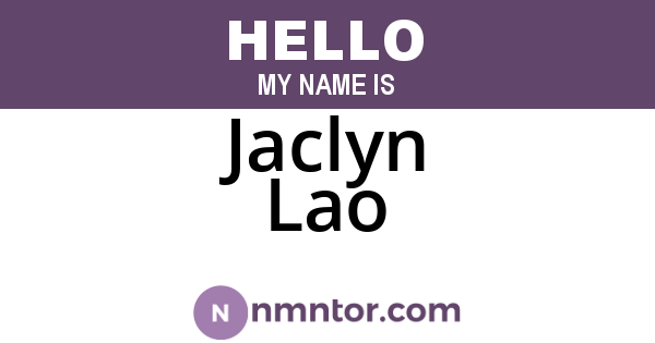 Jaclyn Lao
