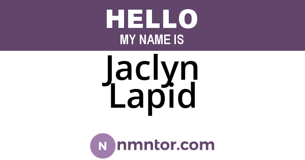 Jaclyn Lapid