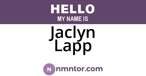Jaclyn Lapp