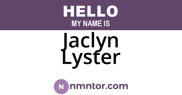 Jaclyn Lyster