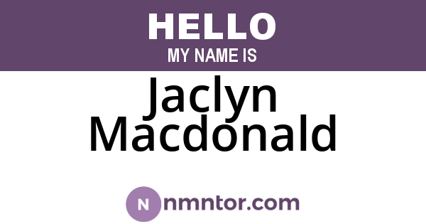 Jaclyn Macdonald
