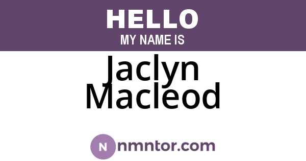 Jaclyn Macleod