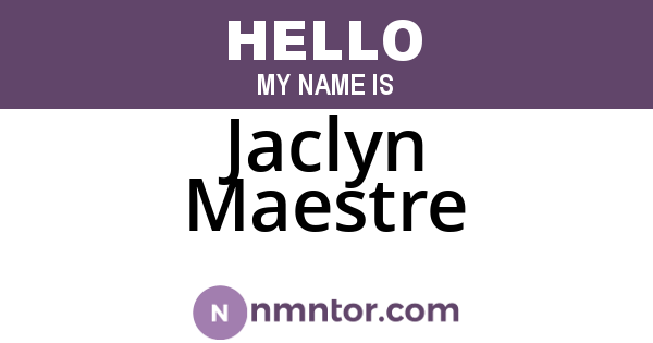 Jaclyn Maestre
