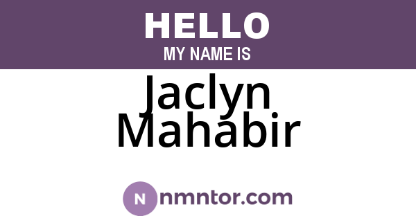 Jaclyn Mahabir