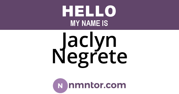 Jaclyn Negrete