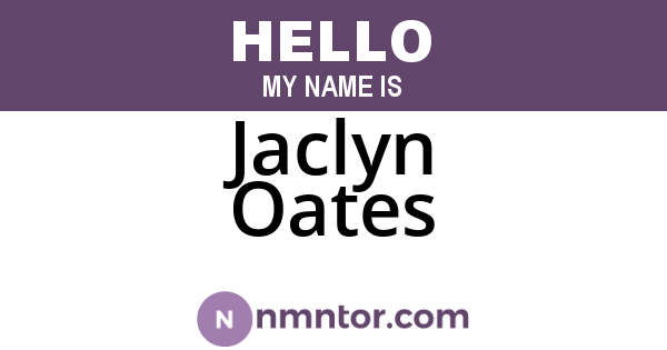 Jaclyn Oates