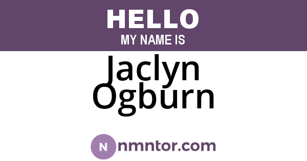 Jaclyn Ogburn