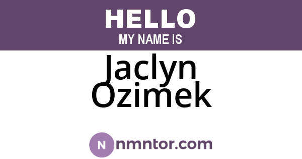 Jaclyn Ozimek