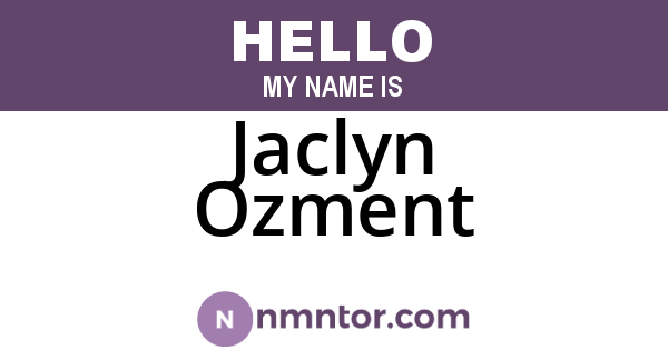 Jaclyn Ozment