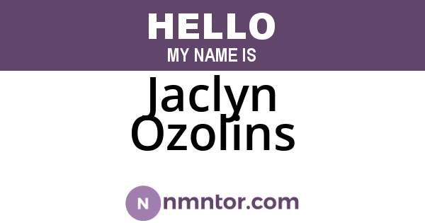 Jaclyn Ozolins