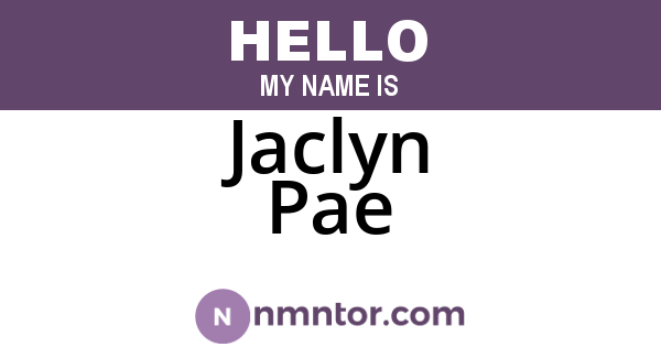 Jaclyn Pae