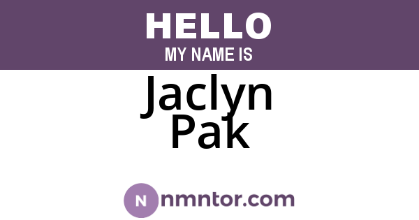 Jaclyn Pak