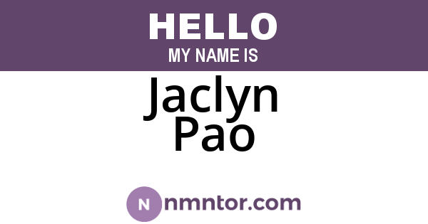 Jaclyn Pao