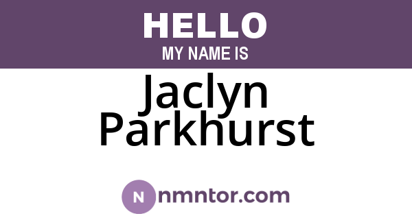 Jaclyn Parkhurst