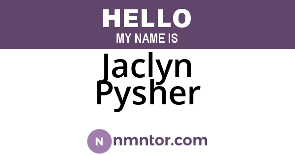 Jaclyn Pysher