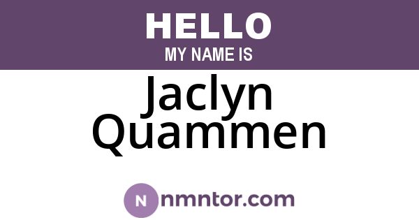 Jaclyn Quammen